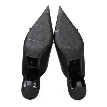 Balenciaga Satin Pointed Toe Knife Mules 39 Black 4 of 6
