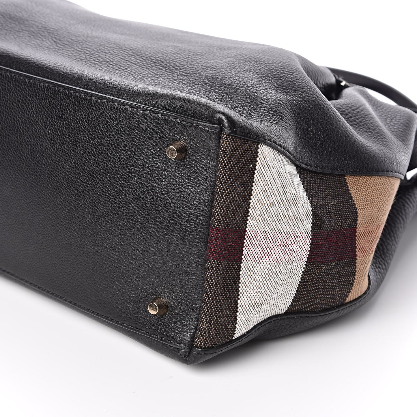 Grainy Calfskin House Check Medium Maidstone Black
