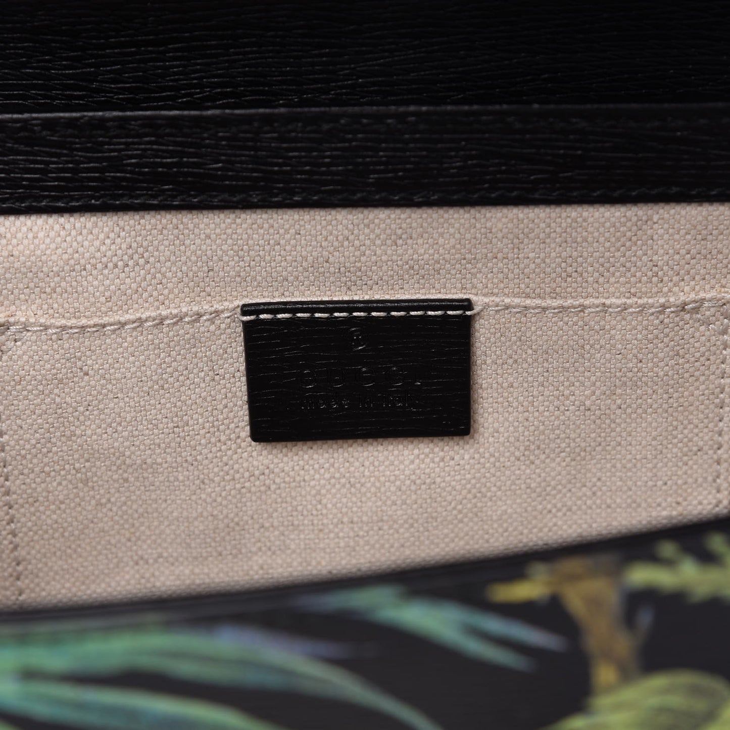 Calfskin Tropical Print Small Padlock Shoulder Bag Black Multi