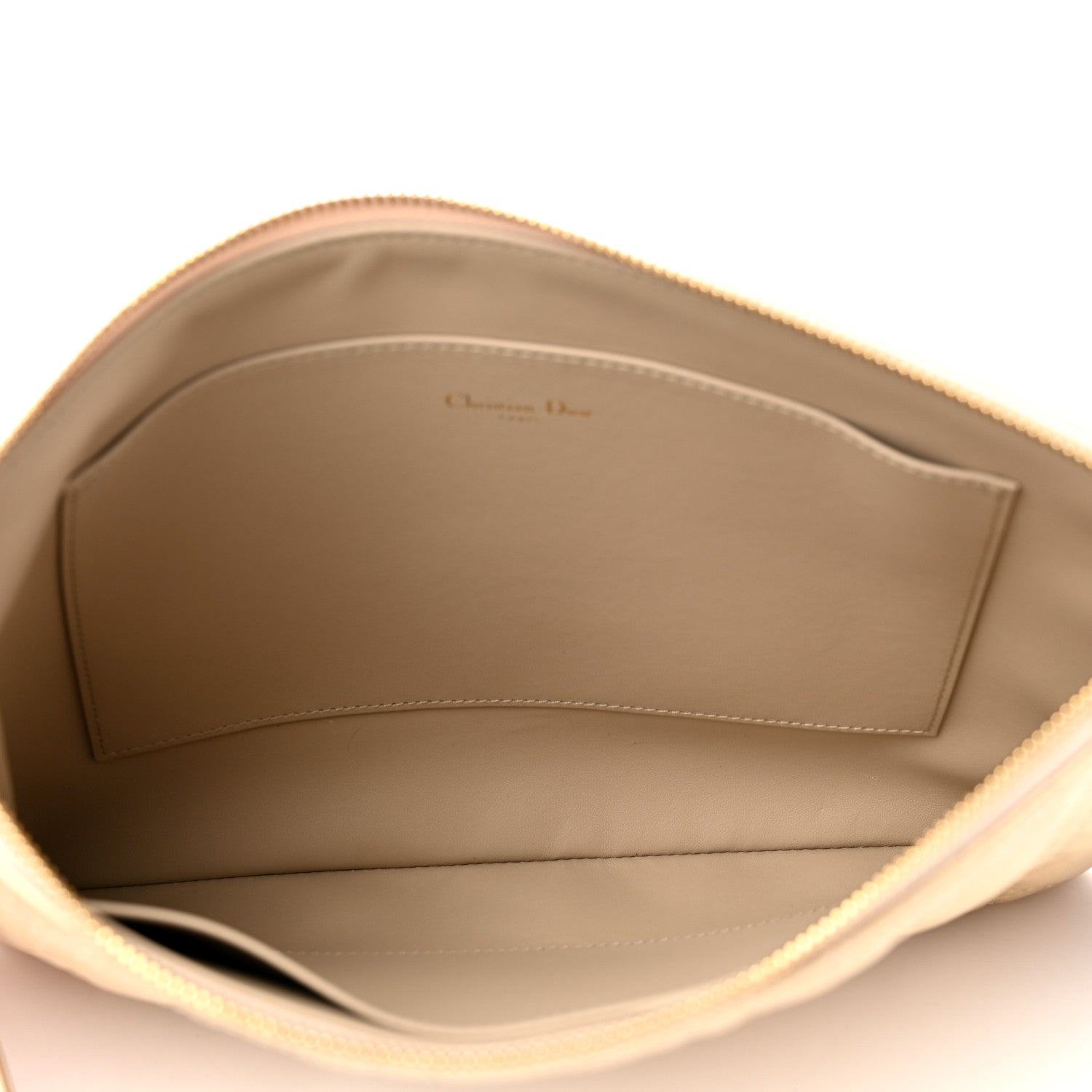 Christian Dior Metallic Lambskin Cannage Large Caro Daily Pouch Gold 5 of 8