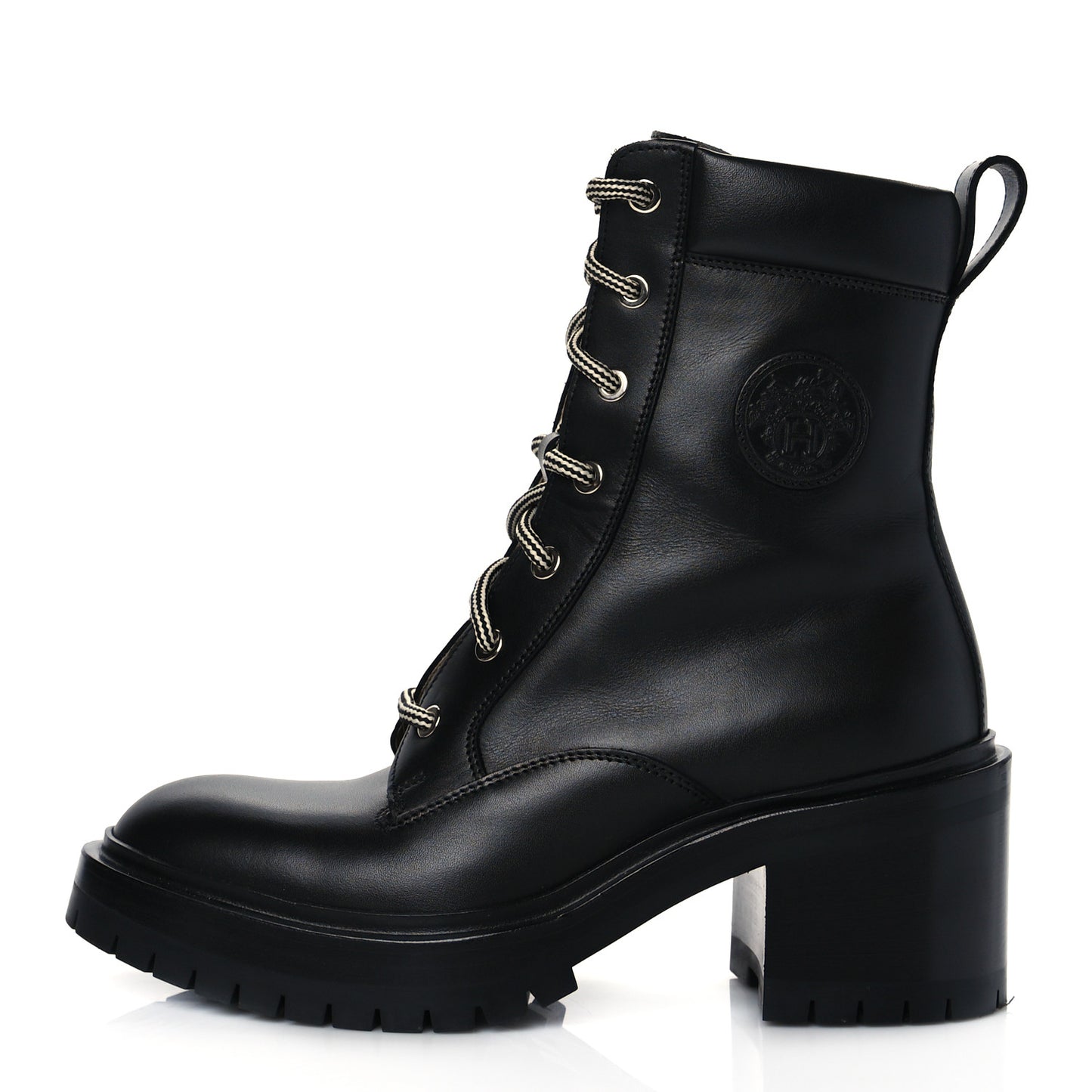 Calfskin Bridge Ankle Boots 36.5 Black