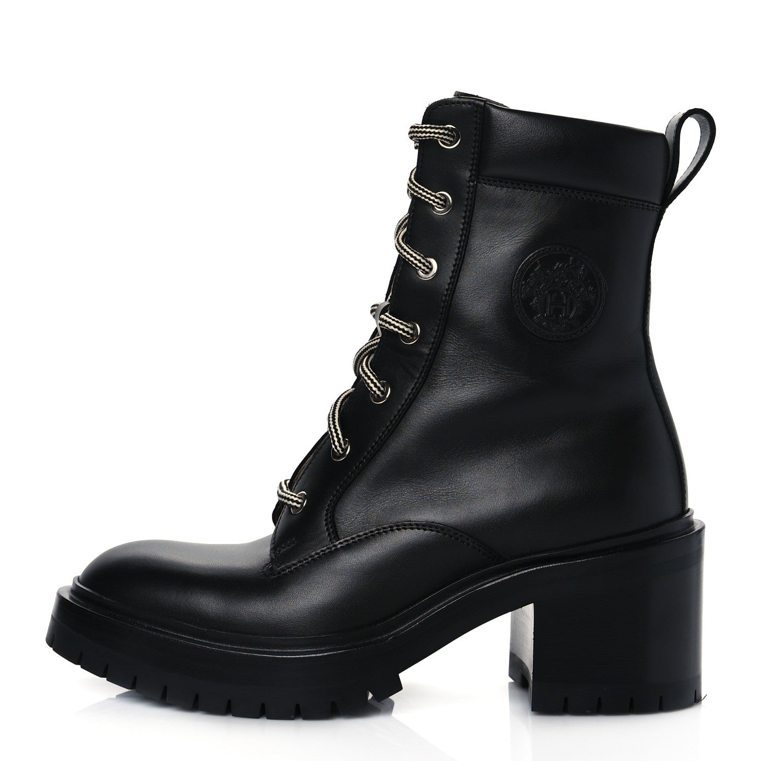 Hermes Calfskin Bridge Ankle Boots 36.5 Black 1 of 9