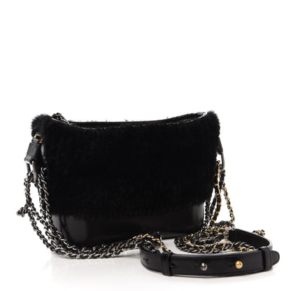 Chanel Shearling Small Gabrielle Hobo Black 3 of 10