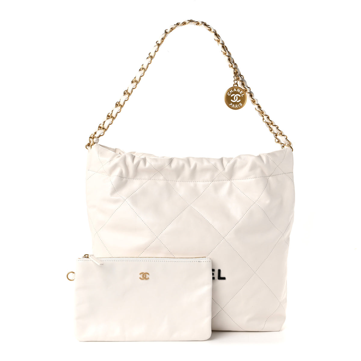 Chanel Calfskin Quilted Small Chanel 22 White 3 of 12