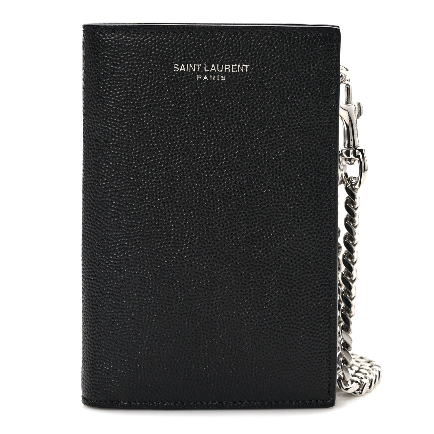 Saint Laurent Grain De Poudre North South Chain Wallet Black 1 of 8