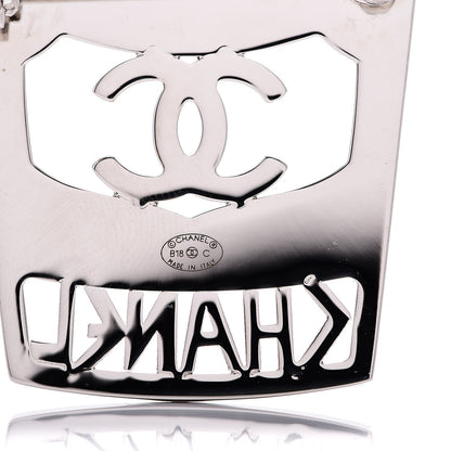 Chanel Crystal CC Greek Cup Brooch Silver Blue 5 of 7
