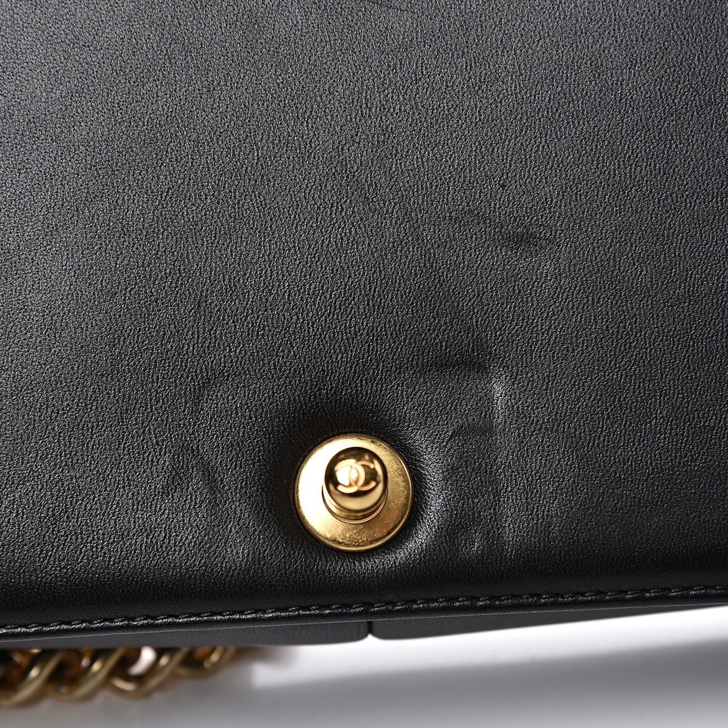 Lambskin Quilted Large Boy Flap Black
