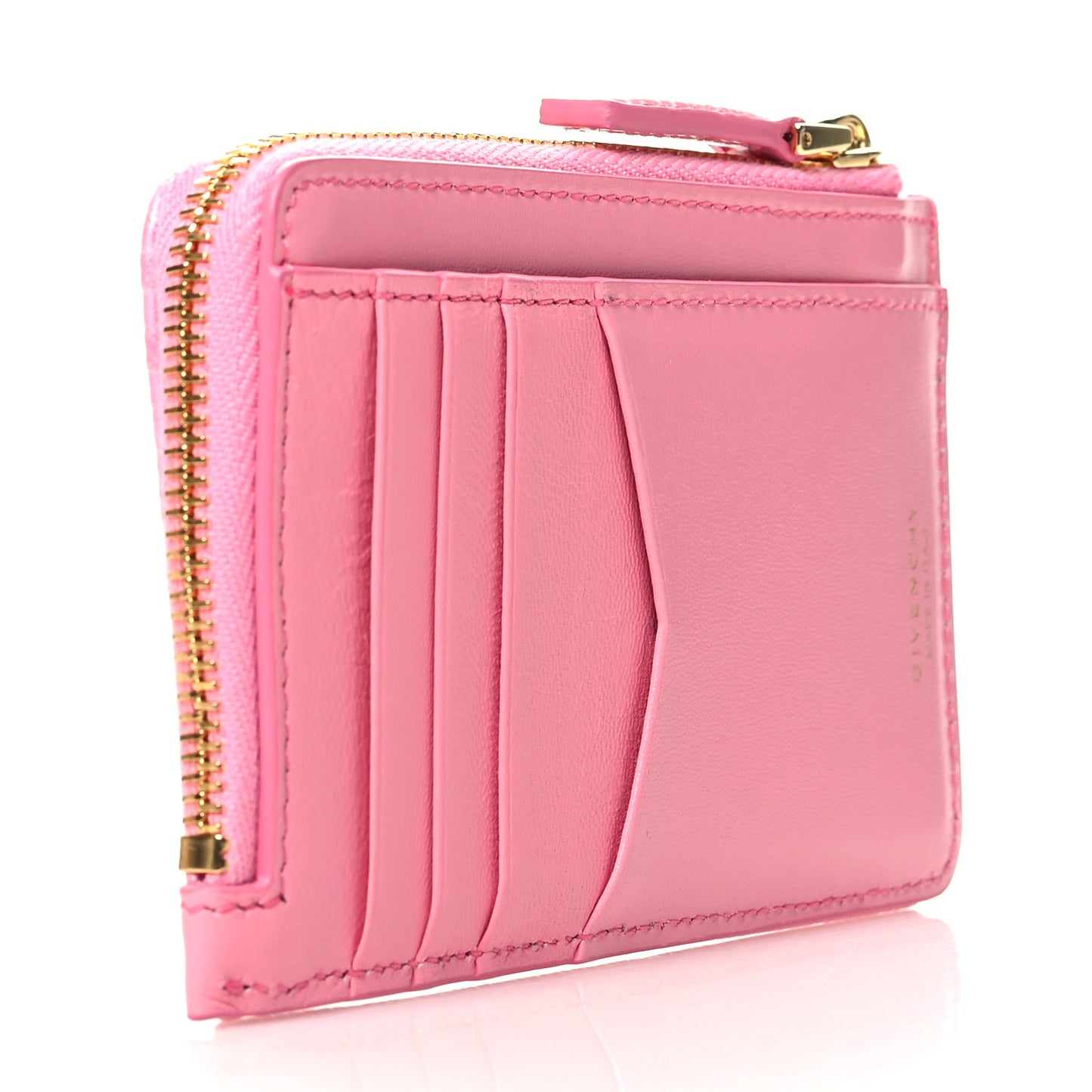 Coated Canvas Logo 4G Cut Zip Card Holder Pink