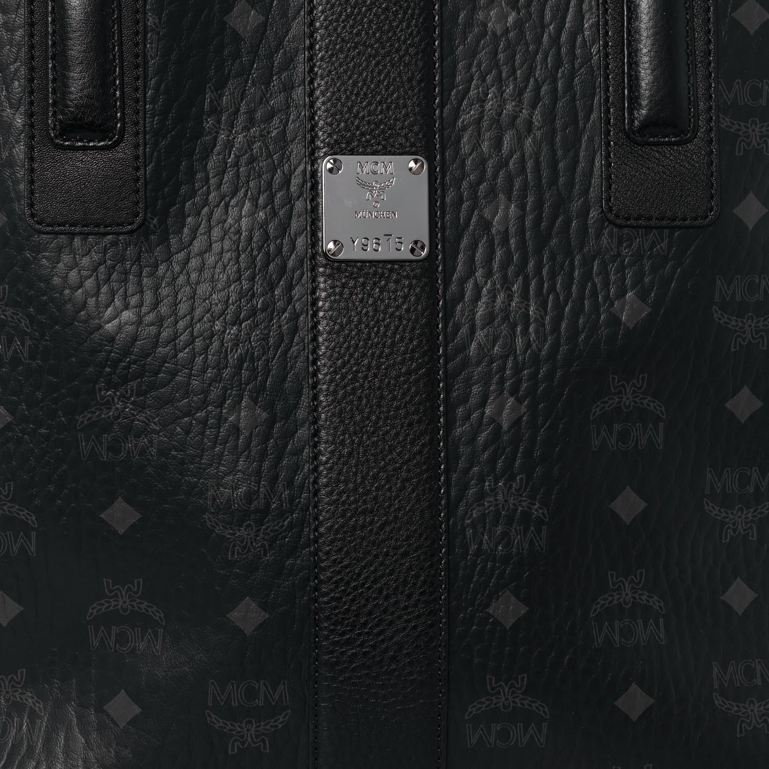MCM Visetos Medium Liz Reversible Shopper Tote Black 7 of 19