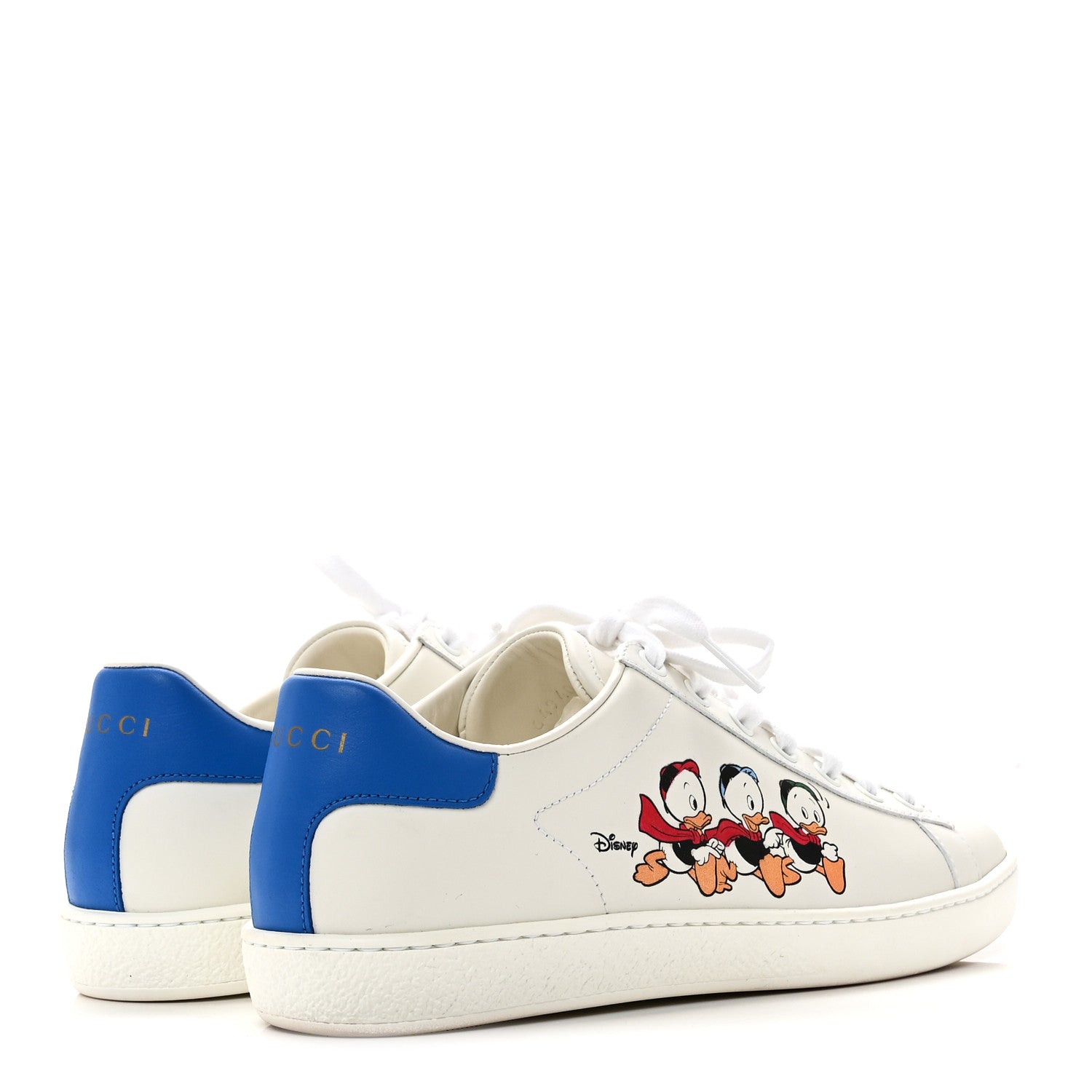 Gucci X DISNEY Calfskin Miro Soft Donald Duck Womens Ace Sneakers 37 White Bright Splash 5 of 10