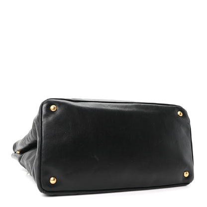 Prada Soft Calf Shopping Tote Black 4 of 10