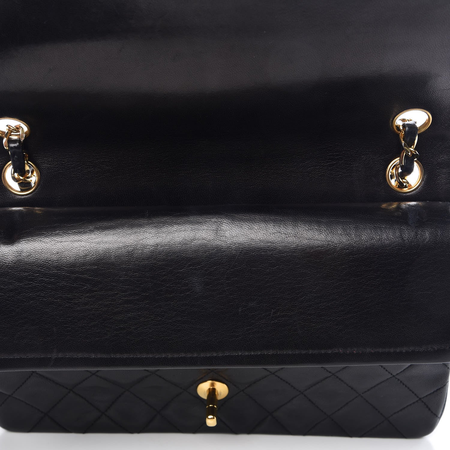 Chanel Lambskin Quilted Medium Double Flap Black 13 of 17