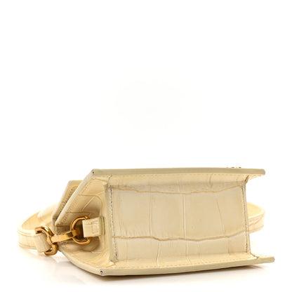 Jacquemus Calfskin Crocodile Embossed Le Chiquito Beige 4 of 10