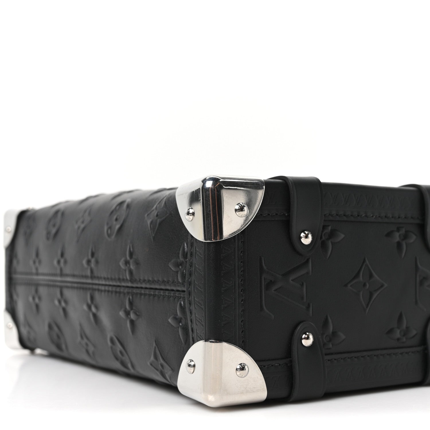 Louis Vuitton Calfskin Debossed Monogram Side Trunk Black 9 of 9