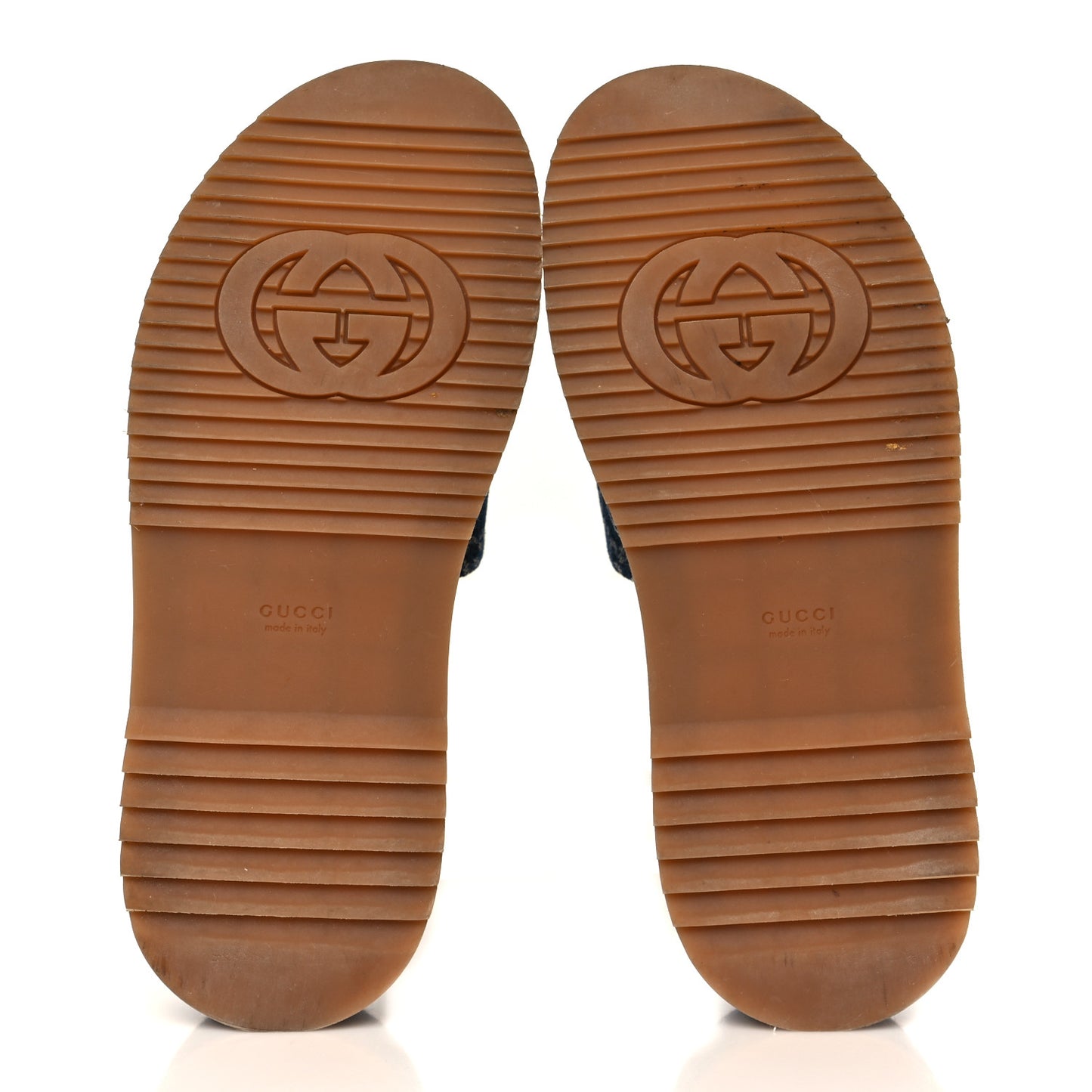 New Denim GG Monogram Angelina Platform 55mm Slide Sandals 39.5 Blue Tea