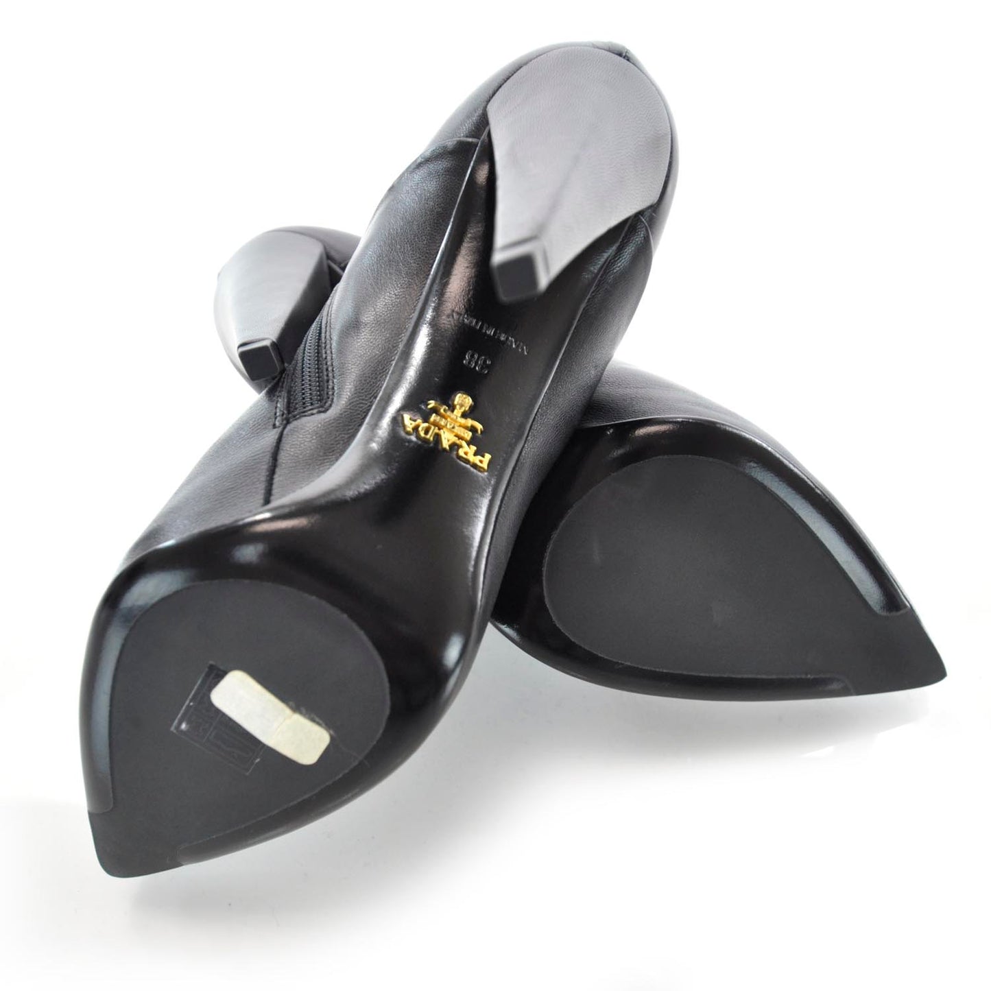Leather Ankle Boots 38 Black