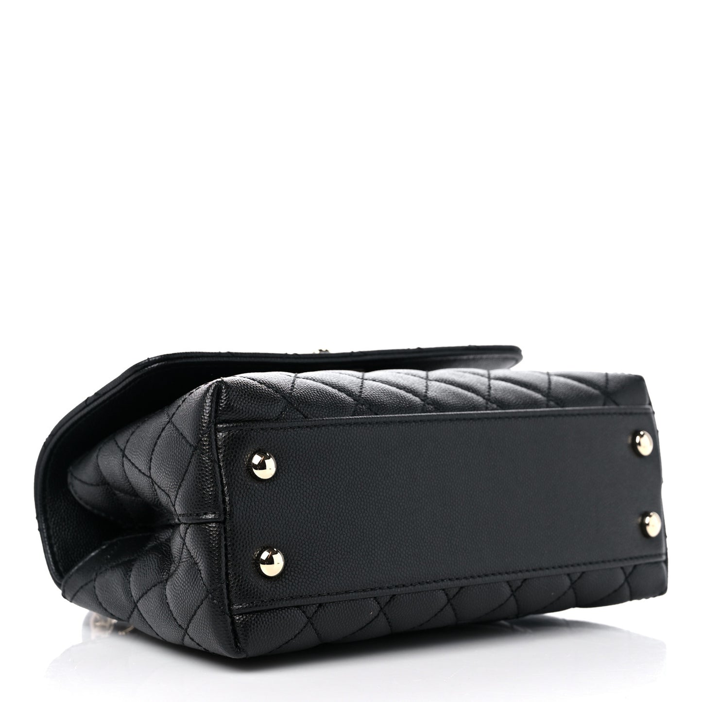 Caviar Quilted Mini Coco Handle Flap Black