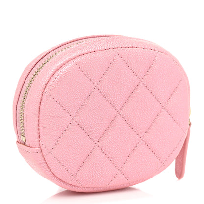 Chanel Iridescent Caviar Quilted Zip Around Classic Coin Purse Rose Pink 2 of 7