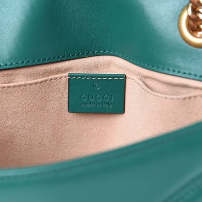 Gucci Calfskin Matelasse Mini GG Marmont Shoulder Bag Emerald Green 5 of 9