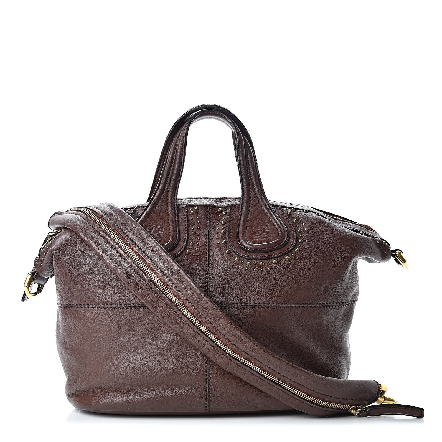 Givenchy Lambskin Studded Small Nightingale Dark Brown 1 of 17