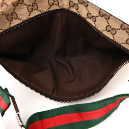 Gucci GG Monogram Web Double Pocket Belt Bag Dark Brown 6 of 12