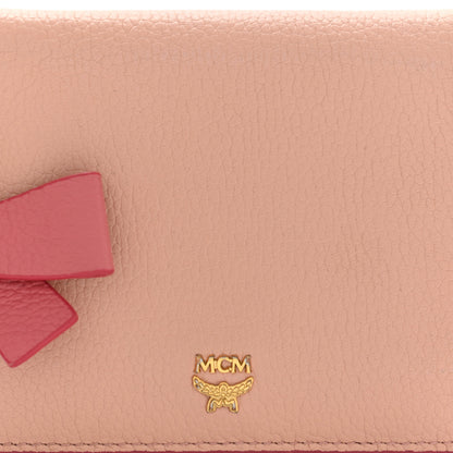 MCM Grained Calfskin Mina Mini Wallet Pink Blush 7 of 9