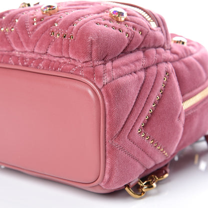 MCM Velvet Swarovski Crystal Bebe Boo Backpack Quartz Pink 6 of 9