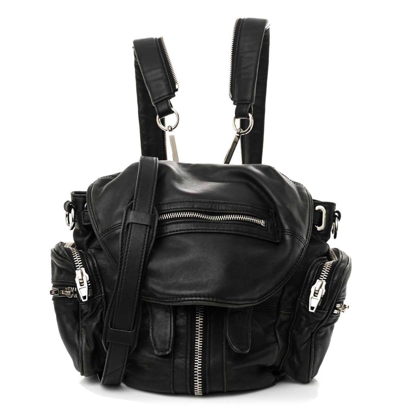 Lambskin Marti Backpack Bag Washed Black Rhodium Hardware