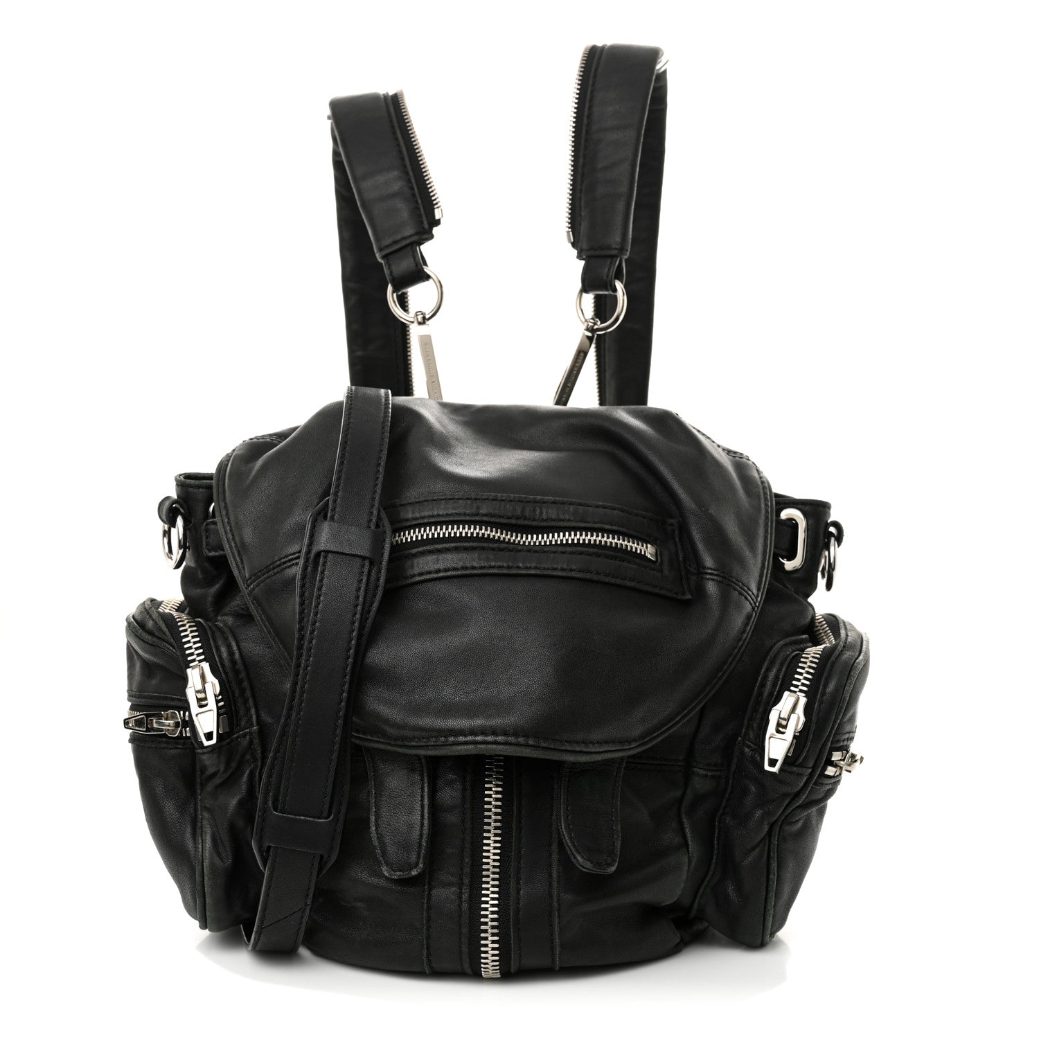 Alexander Wang Lambskin Marti Backpack Bag Washed Black Rhodium Hardware 1 of 14