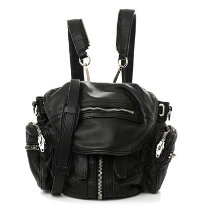 Alexander Wang Lambskin Marti Backpack Bag Washed Black Rhodium Hardware 1 of 14