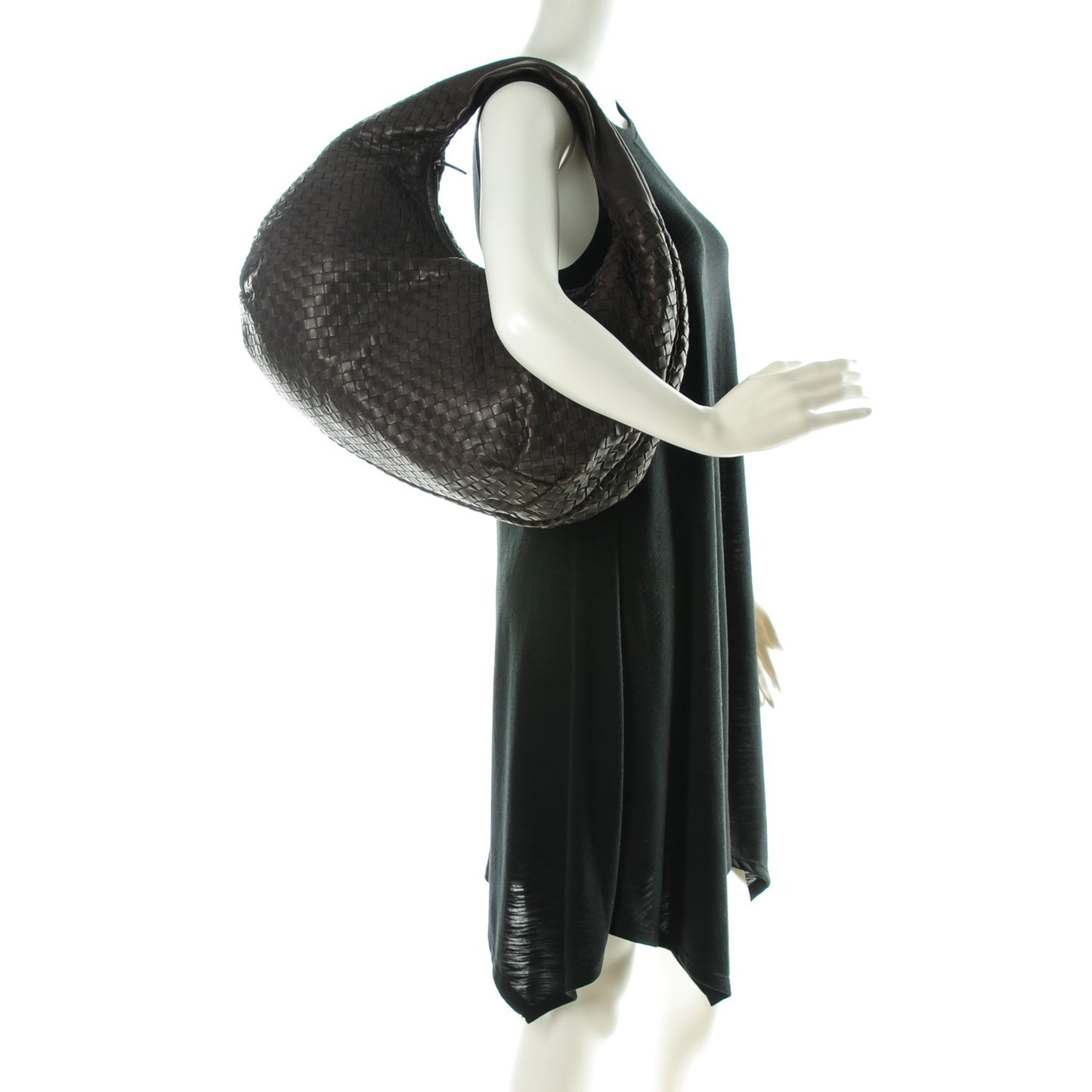 Nappa Intrecciato Large Belly Veneta Hobo Ebano