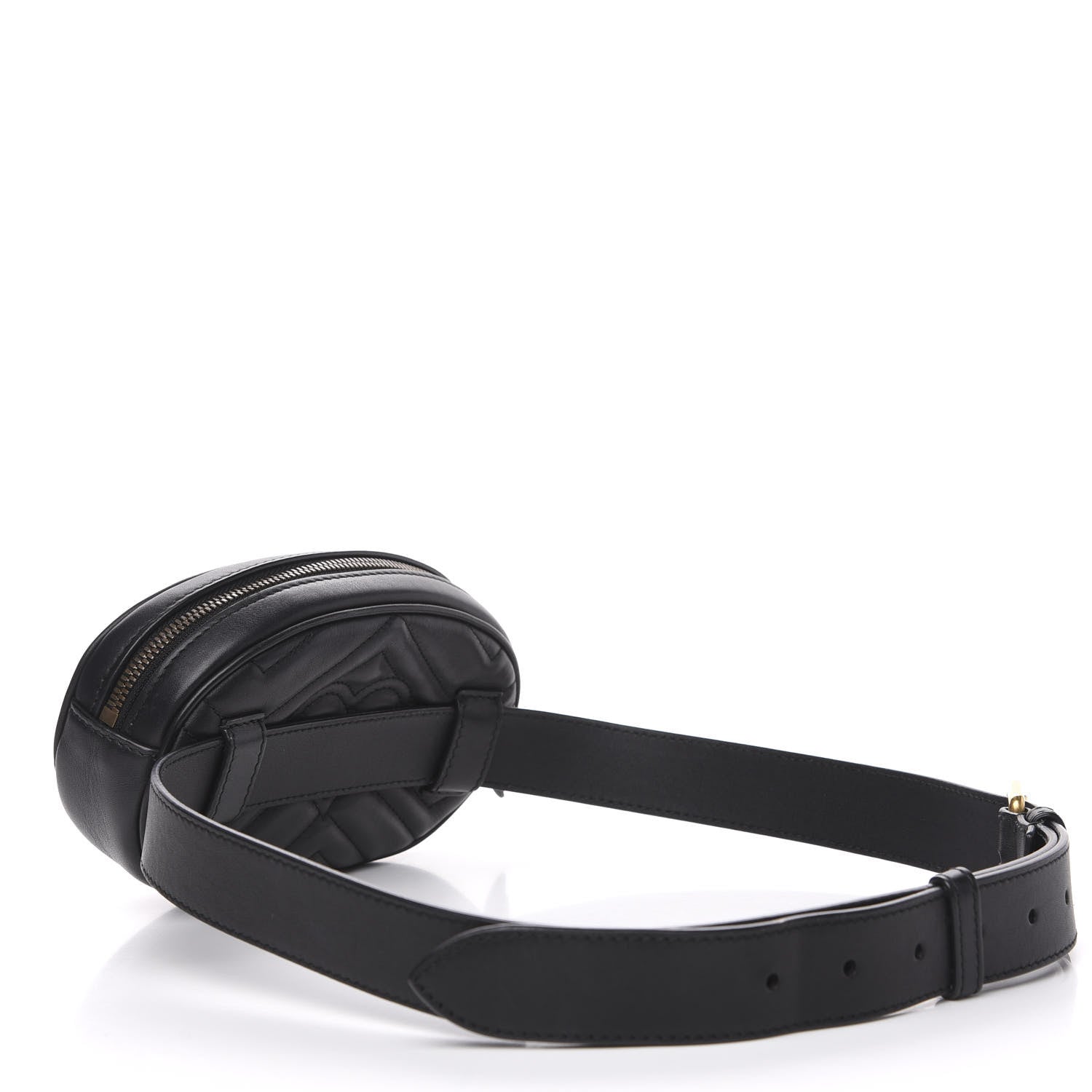Gucci Calfskin Matelasse GG Marmont Belt Bag 105 42 Black 3 of 12