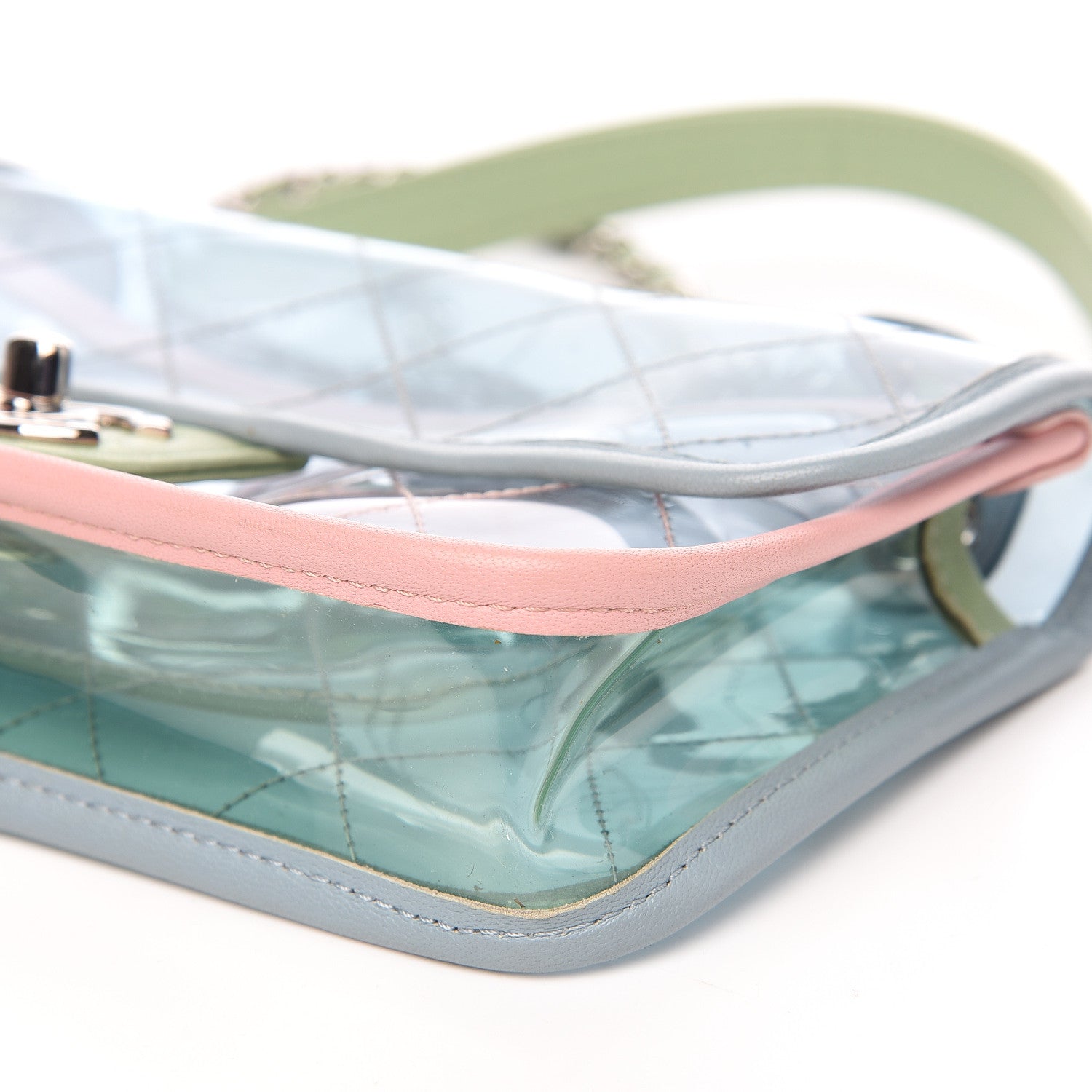 Chanel Lambskin PVC Quilted Mini Coco Splash Flap Blue Green 8 of 8