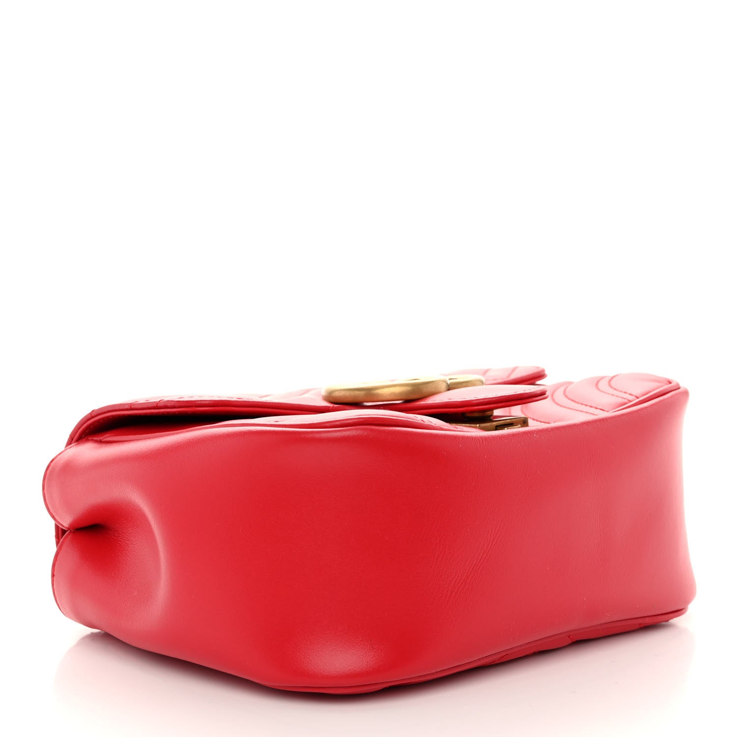 Gucci Calfskin Matelasse Mini GG Marmont Square Shoulder Bag Hibiscus Red 4 of 10