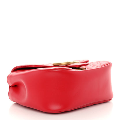 Gucci Calfskin Matelasse Mini GG Marmont Square Shoulder Bag Hibiscus Red 4 of 10