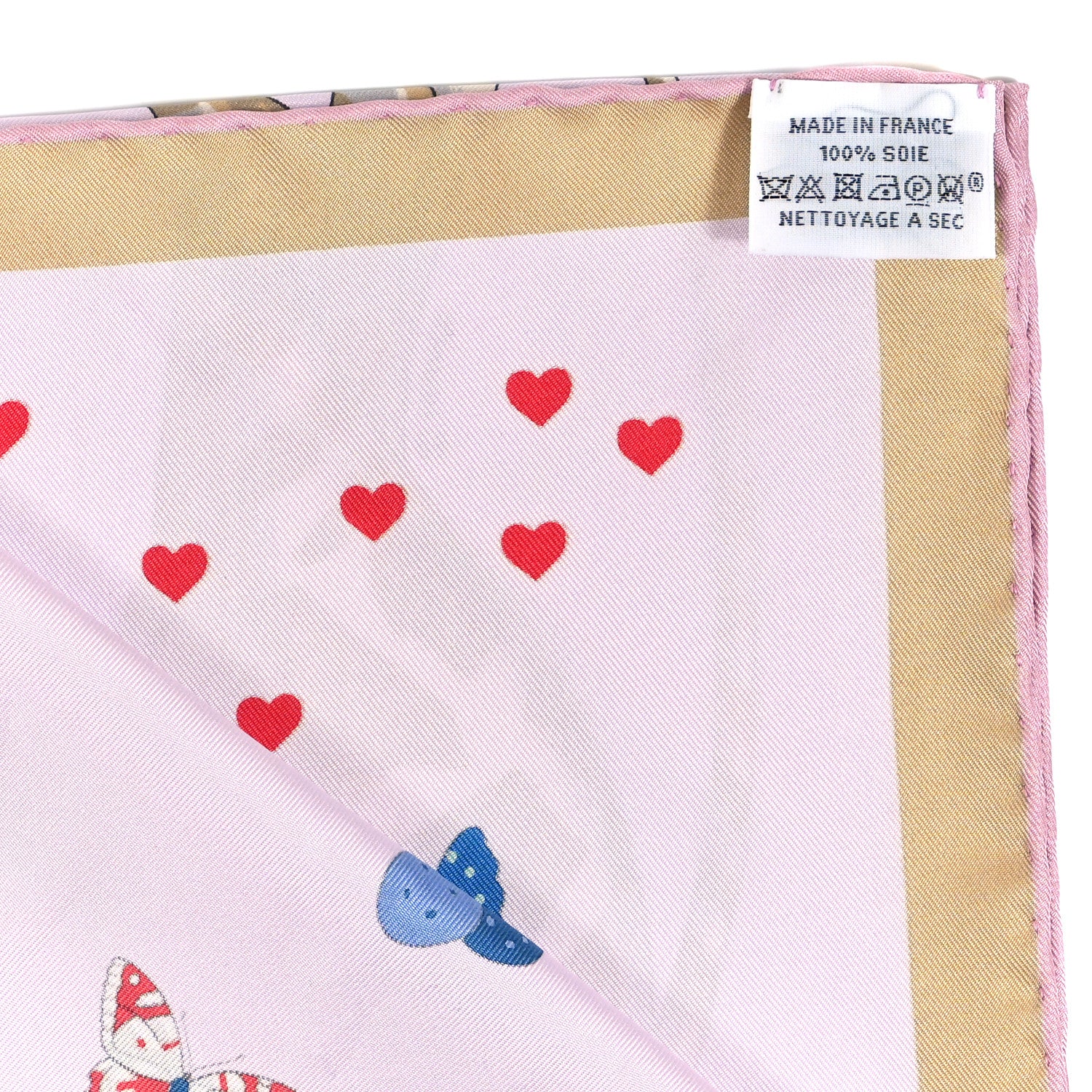 Hermes Silk Story Scarf 90 Rose Nacre Bleu Beige 3 of 5
