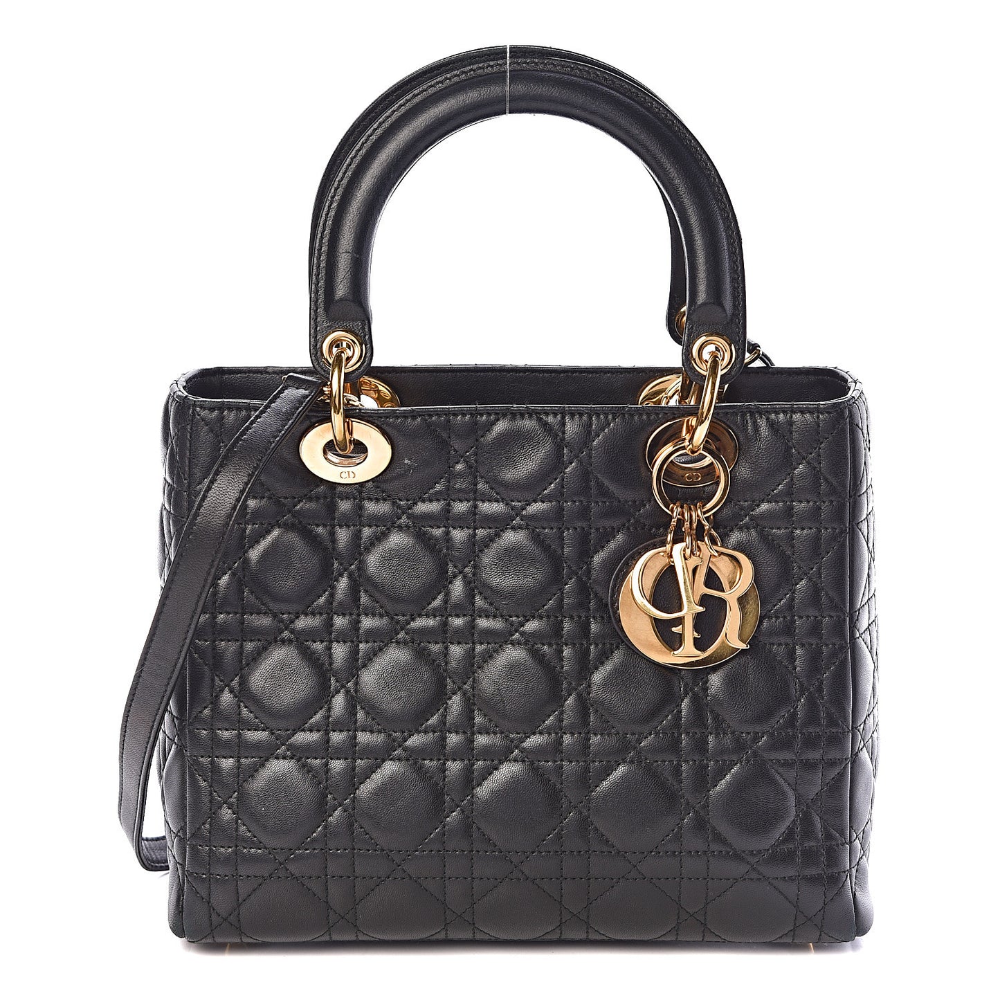 Lambskin Cannage Medium Lady Dior Black