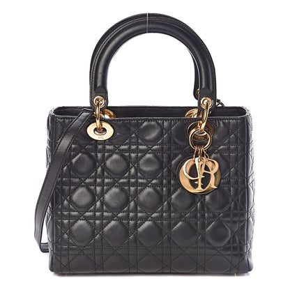Christian Dior Lambskin Cannage Medium Lady Dior Black 1 of 10
