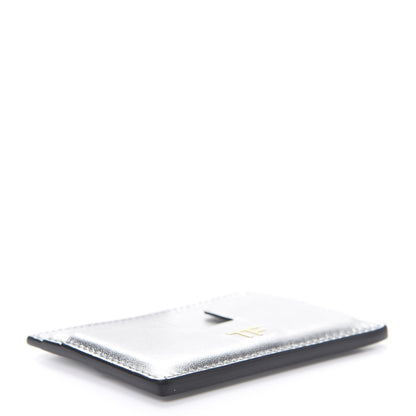 Tom Ford Metallic Calfskin Card Holder Silver 4 of 9