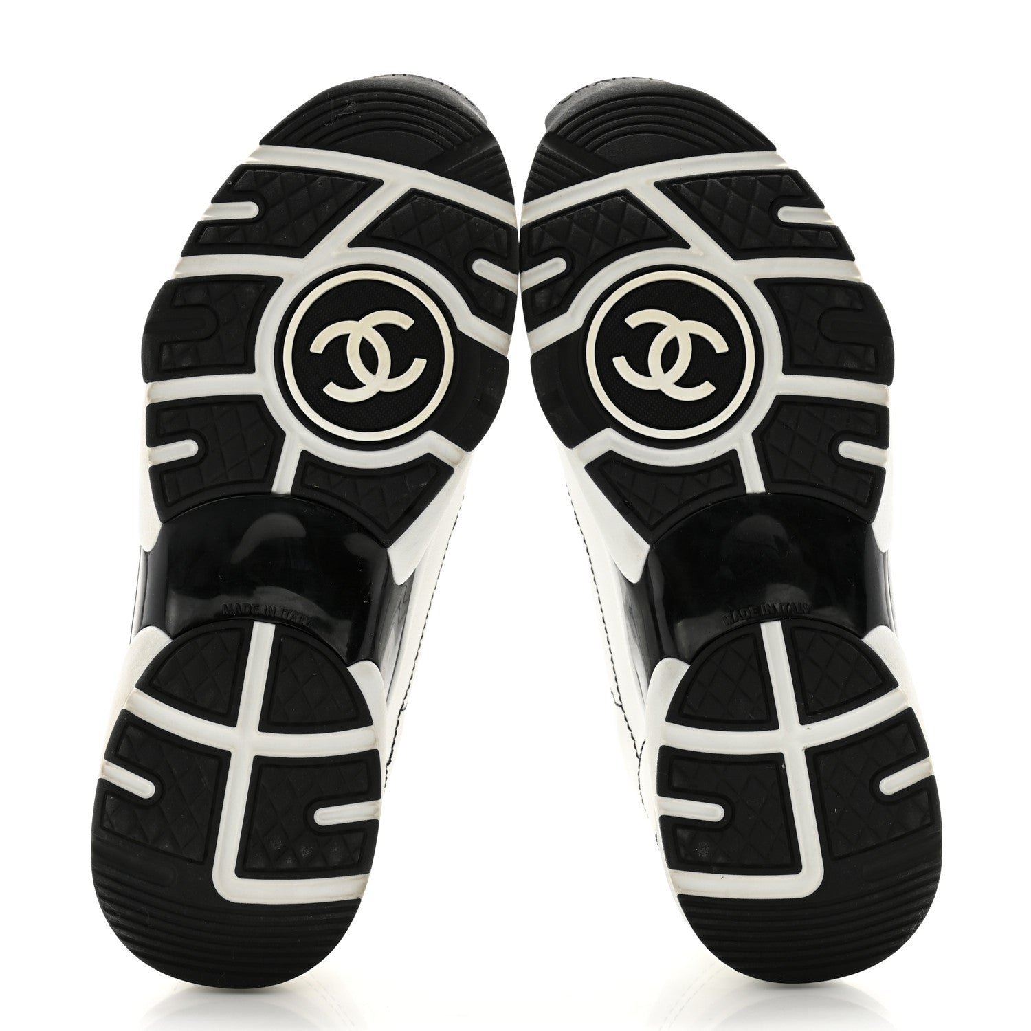 Chanel Cotton Womens CC Sneakers 37 White Black 5 of 11