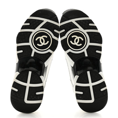 Chanel Cotton Womens CC Sneakers 37 White Black 5 of 11