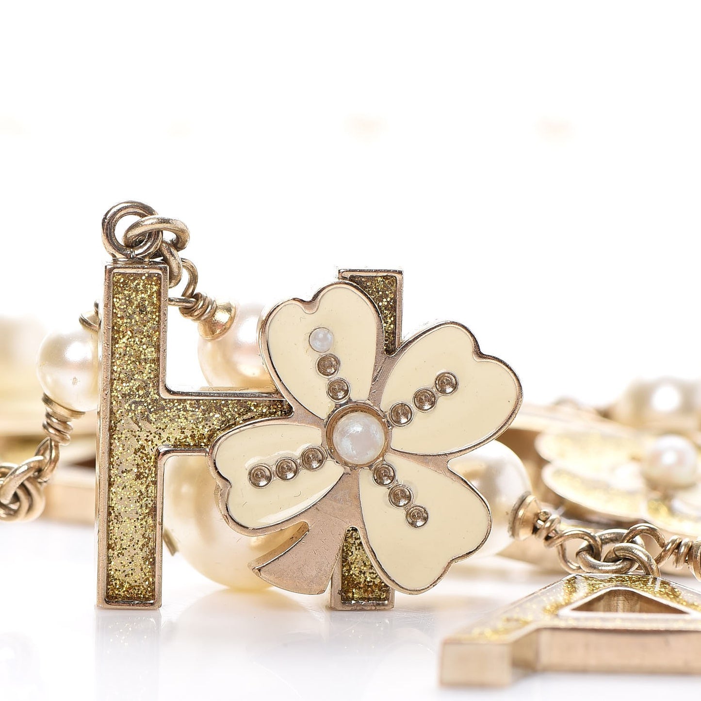 Pearl Charm Coco CC Belt Gold