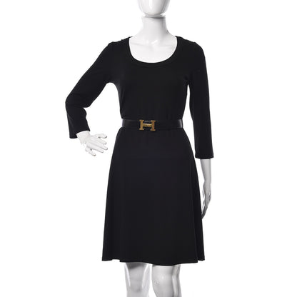 Hermes Box Togo 32mm H Belt 80 Black Gold 2 of 6