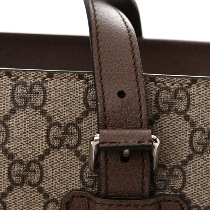 Gucci GG Supreme Monogram Textured Dollar Calfskin Small Detail Tote Beige Ebony New Acero 12 of 12