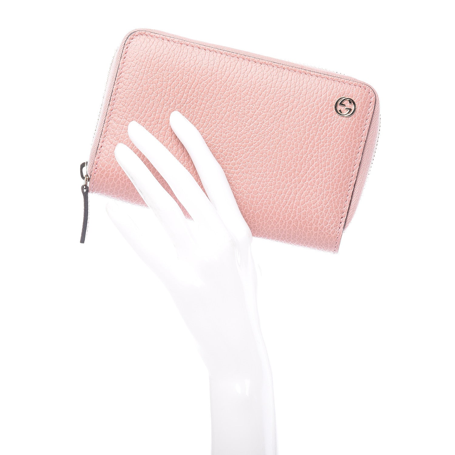 Gucci Dollar Calfskin Medium GG Zip Around Wallet Soft Pink 2 of 10