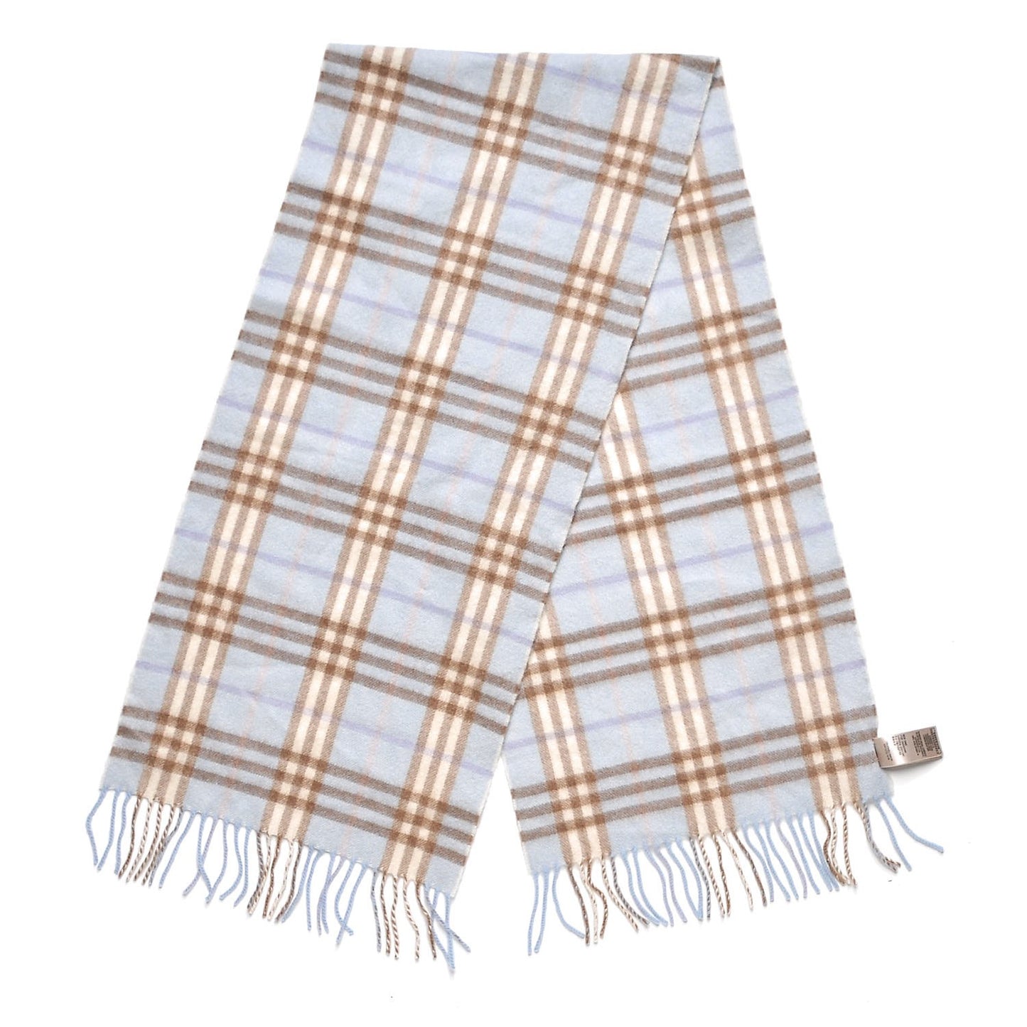Cashmere House Check Fringe Scarf Blue
