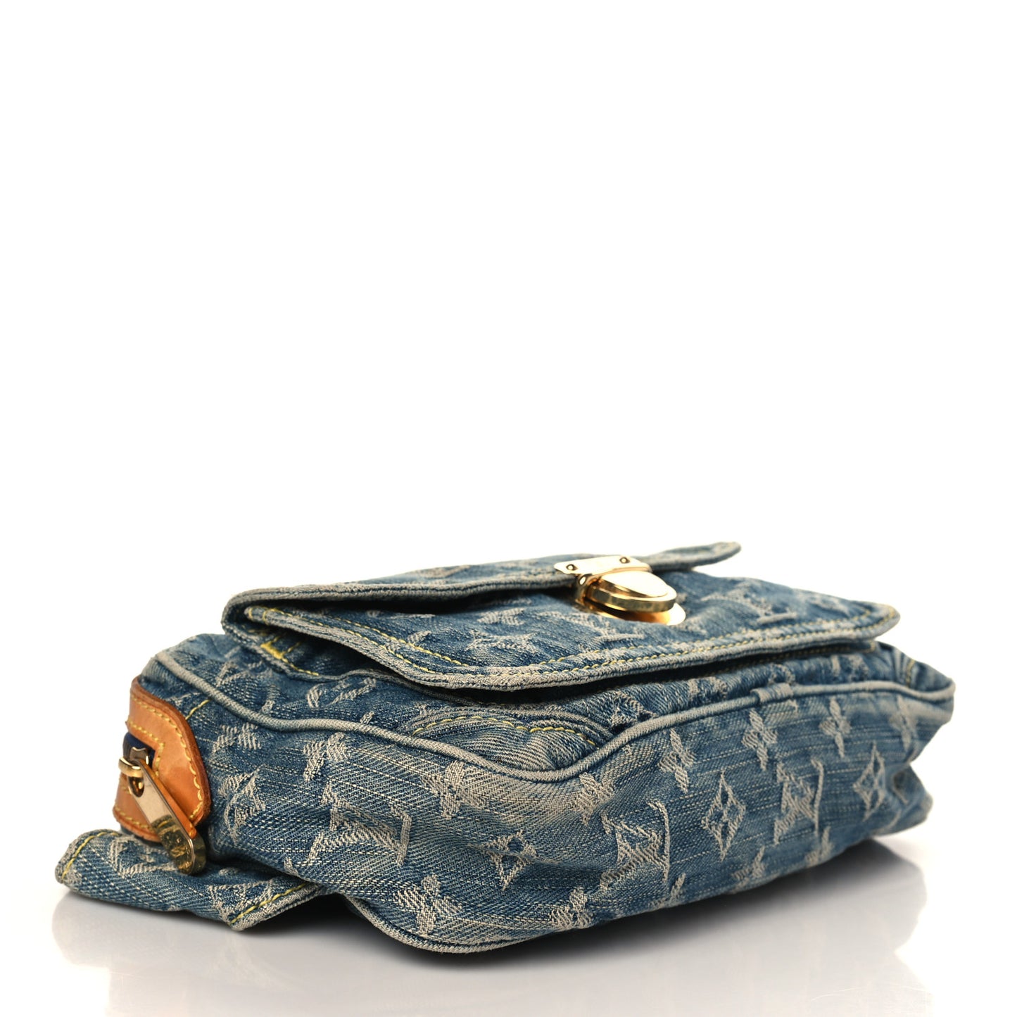 Monogram Denim Bum Bag Blue