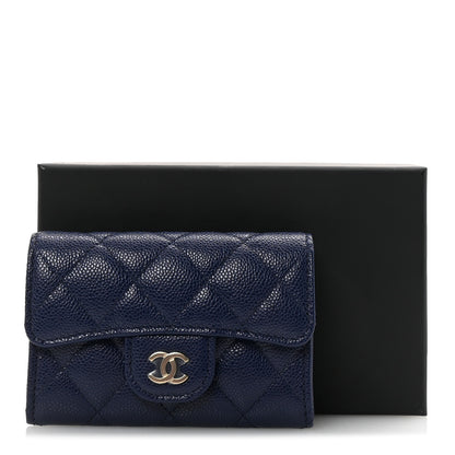 Chanel Caviar Quilted Flap Card Holder Wallet Navy Blue 9 of 9