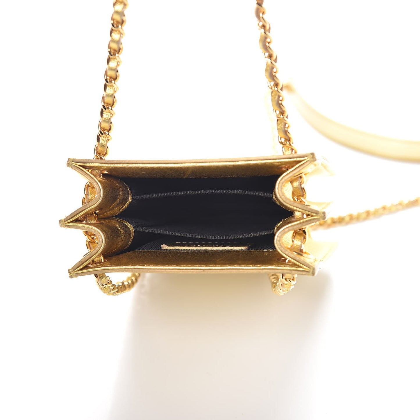 Metallic Patent Crossbody CC Phone Holder Gold