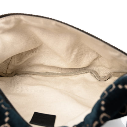 Gucci Velvet GG Monogram Web Belt Bag Blue Beige 5 of 10